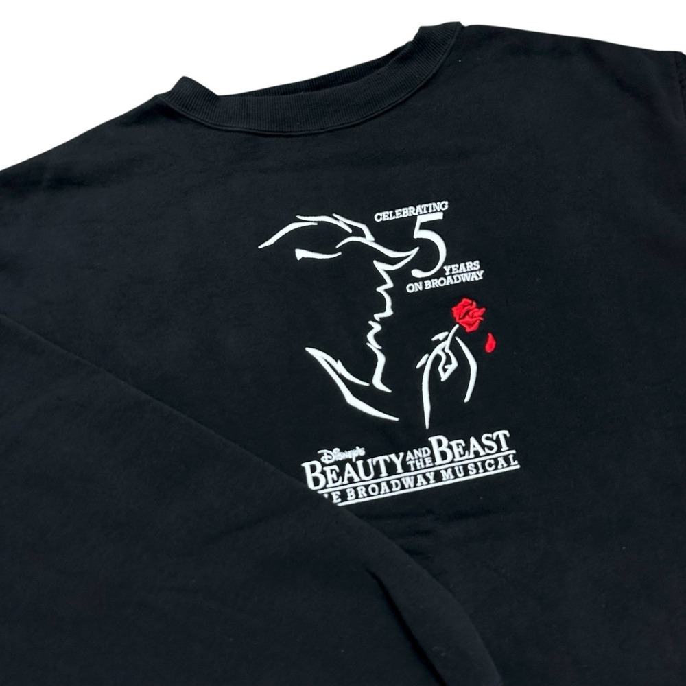 VTG Disney Beauty & The Beast Broadway Musical‎ Embroidered Sweatshirt Men's XL - Picture 13 of 15
